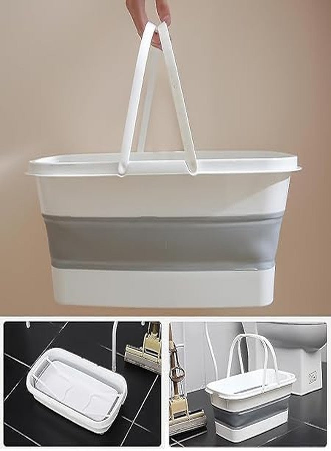 KACHKIT Foldable Silicone Bucket, Perfect for Mop Cleaning, Camping, Travel, Car Washing, This Versatile Bucket effortlessly Folds,Multi-Purpose Rectangular Handy Basket,(Pcs-1). - Image 5